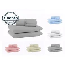 Jogo de Lençol SOLTEIRO 2 peças CAMA BOX 100% ALGODÃO PERCAL 200 Fios - Lençol Casal - Lencol Queen