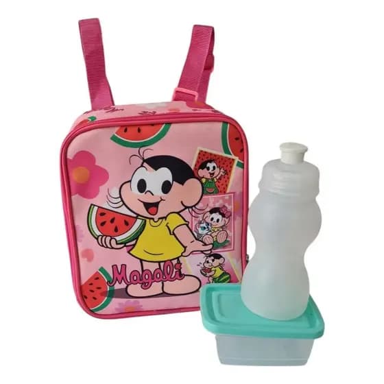 Lancheira Térmica Infantil Magali Melancia Com Potinhos