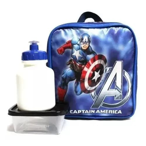 Lancheira Infantil Escolar Capitão América Avengers Meninos