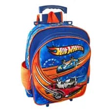 Mochila Meninos Hot Wheels Carros Corrida Tam G Rodinhas