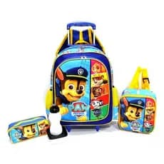 Kit Mochila Escolar Patrulha Canina Amigos Paw Rodinhas G