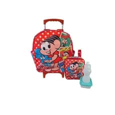 Mochila Infantil Turma Da Mônica Tam P Rodinhas + Lancheira