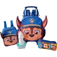 Kit Mochila Maternal Escolinha Meninos Rodinhas Patrulha Canina Chase Orelhinha Tamanho P 3080