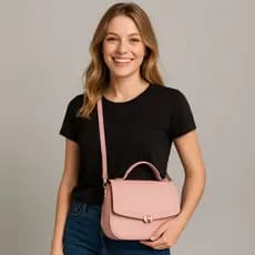 Bolsa Feminina Transversal Média Com Alça De Mão Tiracolo Meia Lua