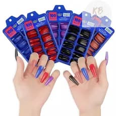 Kit com 100 300 500 Unha Postiça Colorido Bailarina Longa Decoradas Kit / DIY Art Nail Designer