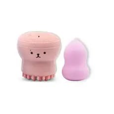Kit Esponja Para Maquiagem + Esponja Polvo para Skincare Limpeza Massagem e Esfoliação