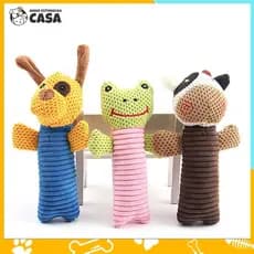 Kit Brinquedos Pelúcias Mordedor C/ Apito  de Descompressão Molar Que Soa Cachorro Gatos Pet Animais