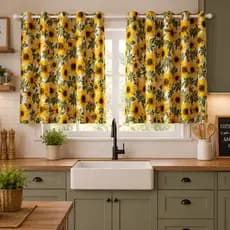 Cortina Decorativa Cozinha Sala Quarto 2,00 x 1,30 Cortina Estampada