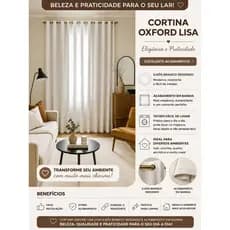 Cortina Lisa Oxford Idealle 2,80X2,50 alt Cortina em Tecido Liso , Basica E Prática para Sala, Quarto Decorativa