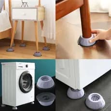 Kit 4 Pé Lava E Seca Secadora Geladeira Anti Vibração Fogão Máquina De Lavar Frontal Nivelador