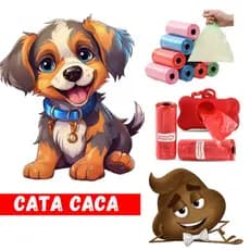 Refil Saco Cata Caca Coco Fezes Rolinho Suporte Colorido Para Pet Gato Higiênico Lixo Porta Saquinho