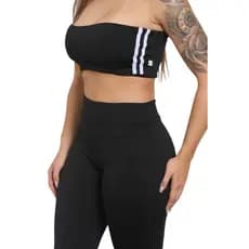 Top Feminino Faixa Tomara Que Caia Com Bojo Retro Tubo Moda
