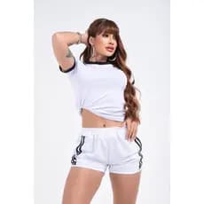 Short Dry Fit Feminino Com Bolso Moda Fitness Academia