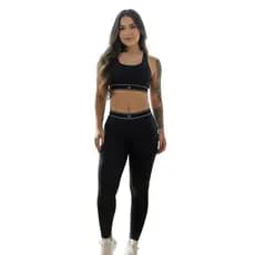 Conjunto Academia Feminino Moda Fitness Top Nadador e Calça Legging Blogueira