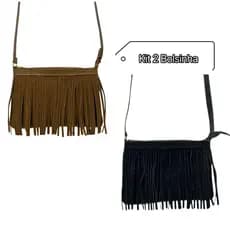 kit 2 Bolsa de Franja Boiadeira Festa de Peão Barretos Estilo Boho