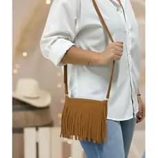 Bolsa Feminina De Franja Pequena Ideal para Festa Junina São João Peão Alça com Regulagem