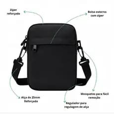 Shoulder Bag Pochete Transversal Unisex Mini Masculina e Feminina