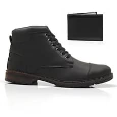 Bota Masculina Casual Conforto Country Conforto Qualidade Dia a Dia Kit Com Carteira