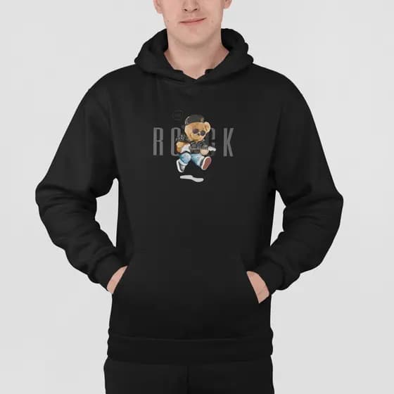 Moletom Blusa De Frio Urso Rock In Roll Streetwear Inverno