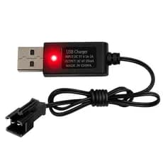 Carregador 6V USB Para Bateria Recarregável 6V 250mA Conector 2 Pinos Brinquedo Carrinho Controle Remoto RC