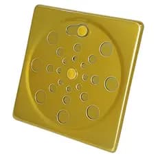 Tampa P/ Ralo Grelha Quadrado 10cm Abre/ Fecha Anti-Inseto Anti-Odor Banheiro Lavabo Chão - DOURADO