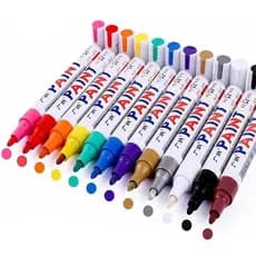 Kit 12 Caneta Marcador Permanente Colorido Acrílica Tipo Posca Desenho Artístico Brush Paint