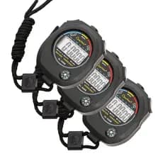 Kit 3 Cronômetro Digital Esportivo Treino Hora Data Alarme Indústria Escola Esporte À Prova D'Água