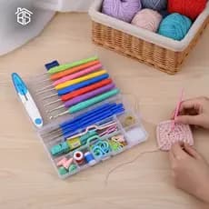 Kit Agulhas Crochê Amigurumi Profissional 60 Peças Completo com Estojo