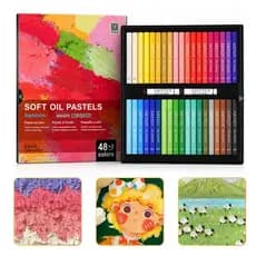 Kit Giz Pastel Oleoso Profissional Soft Oil Desenho Ilustração Artístico Efeito Pintura a Óleo