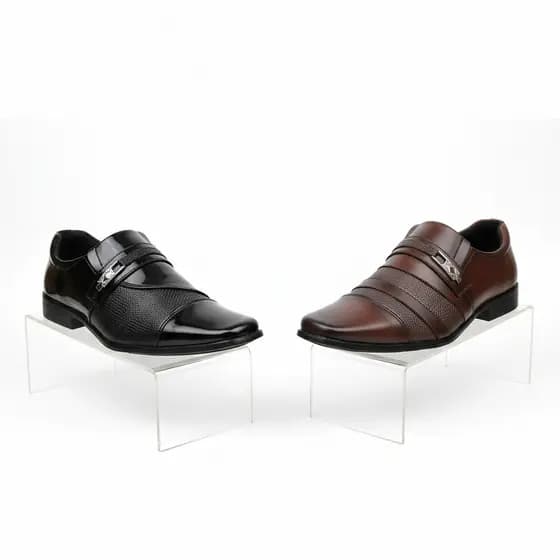 Kit 2 Pares Sapato Social Masculino Confortável Oxford Mocassim Casual Pai Couro Festa Trabalho