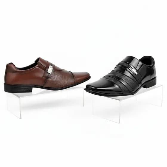 Kit 2 Pares Sapato Social Masculino Confortável Mocassim Sapatenis Festa Padrinho Igreja Casual Pai