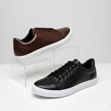 Kit 2 Pares Tênis Masculino Casual Sola Reta Confortável Sapatenis Academia Faculdade Trabalho Pai