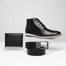 Kit Bota Casual Chukka Masculina Cinto Carteira Cano Médio Coturno Confortável Chelsea Trabalho Pai