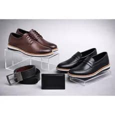 Kit 2 Sapato Masculino Mocassim Sapatenis Casual Cinto Carteira Oxford Derby Loafer Confortavel