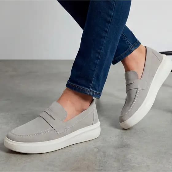 Mocassim Masculino Casual Couro Camurça Sola Alta Sapatenis Social Presente Dia Pai Loafer Docksider
