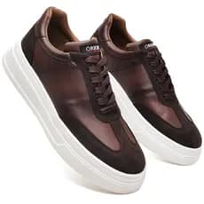 Tenis Masculino Casual Sola Alta Confortável Esporte Fino Sapatenis Social Couro Presente Dia Pais