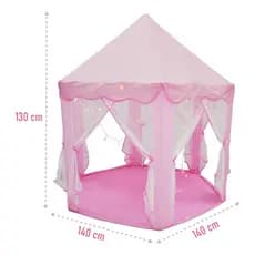 Barraca Infantil Princesa Com Luz LED Tenda Cabana Castelo Menina 140cm DM Toys