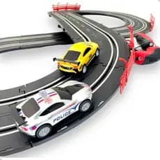 Autorama Elétrico 2,8m Pista Turbo Run 2 Carrinhos Luz Controle Duplo 3 Circuitos DM Toys