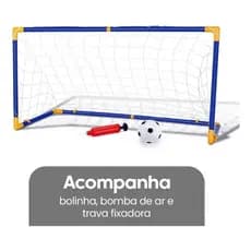 Kit Trave de Futebol Infantil Com Rede Bola Desmontável Portátil Para Crianças