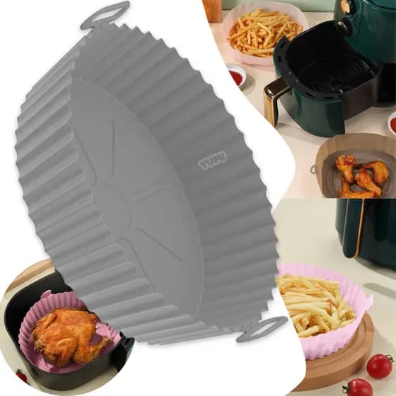 A Melhor Forma Assadeira Para Fritadeira Air Fryer Em Silicone Flexível Lavável Grossa 80g + Resistente + Durável