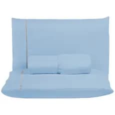 Jogo de Lençol Super King 400 Fios Ponto Palito Cama Box com Elástico e Fronha 3 peças