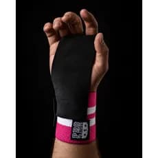 Grip com Munhequeira Rosa com Branco Proteção Mão