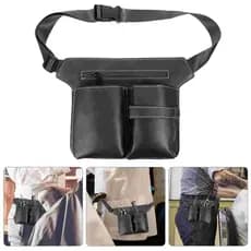 pochete Bolsa para tesoura em pu preto ideal para cabeleireiro trancista ou barbeiros