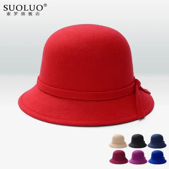 Chapéu Tipo Clocher  feltro lacinho  feminino  madame (pcs)