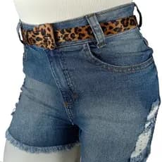 Cinto Feminino Onça Para Usar Com Calça, Bermuda, Shorts Jeans
