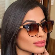 Oculos Moderno Praia Urbano Haste Madeira Feminino Masculino Lentes Marrom Degradado