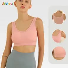 Jcolour Kit 2 Tops Esportivos  Fitness Nadador Academia com Bojo Removível