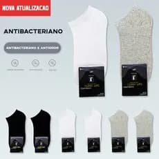 kit 6 Meia unisex Adulto Cano Curto Otima Qualidade Algodão puro de Antibacteriano  Prevenção de odores  Absorção do suor  Respirável
