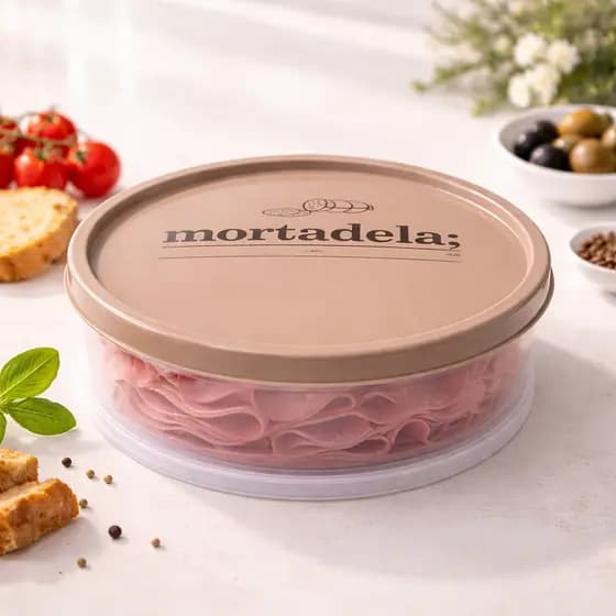 Porta Frios Pote Para Mortadela Redondo Decorado 750ml
