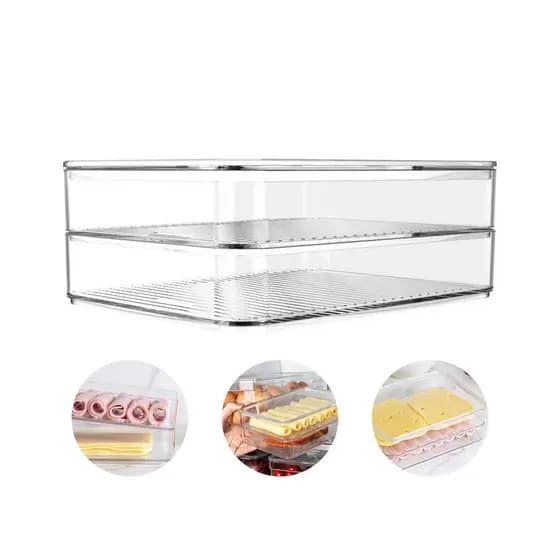 Porta Frios Duplo Transparente Organizador Empilhável